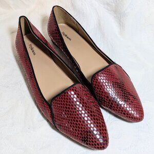 Style & Co Desya Flat Slip-On Loafers Faux Red Snakeskin Size 6.5